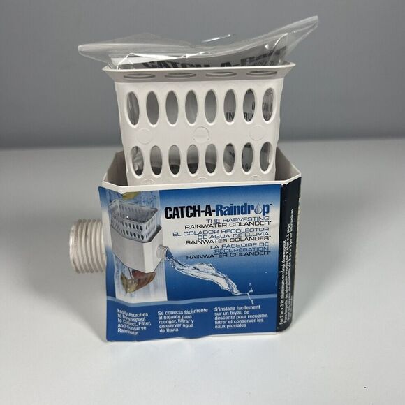 Catch A Raindrop Harvesting Rainwater Colander White Fits Most 2x3-In. Downspout - Picture 1 of 3